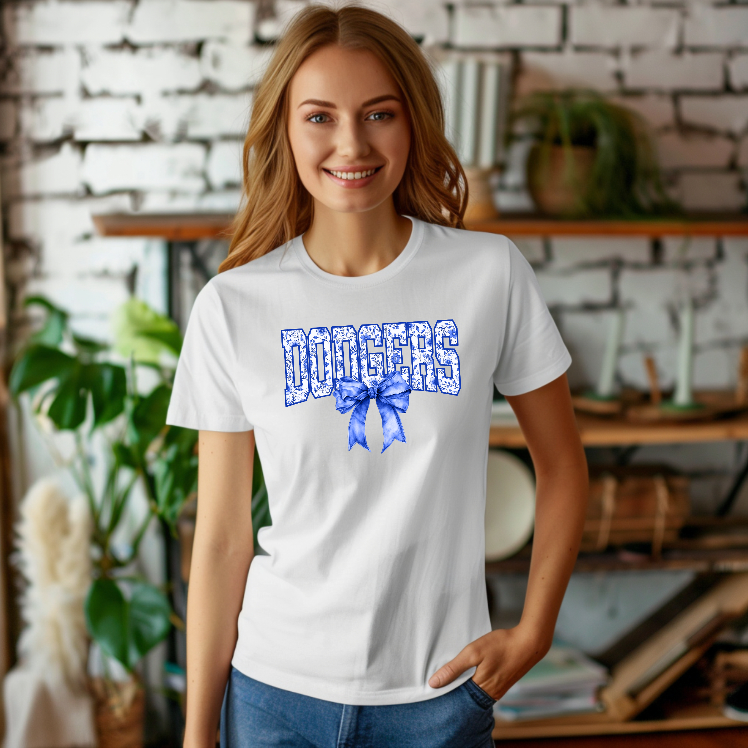 WOMEN'S T-SHIRT FLOWER DODGERS